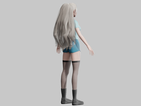 Cartoon Pretty Woman V36714 3D-Modell