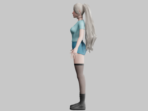Cartoon Pretty Woman V36714 3D-Modell