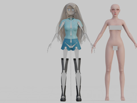 Cartoon Pretty Woman V36714 3D-Modell