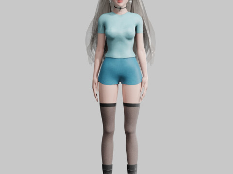 Cartoon Pretty Woman V36714 3D-Modell