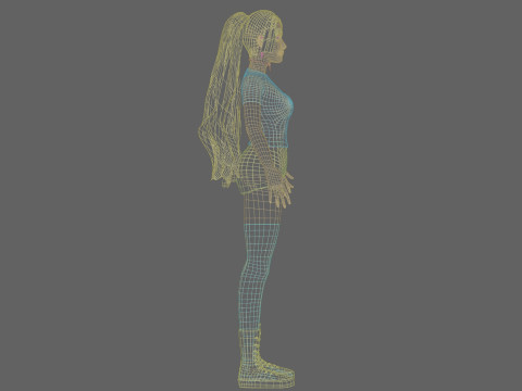 Cartoon Pretty Woman V36714 3D-Modell