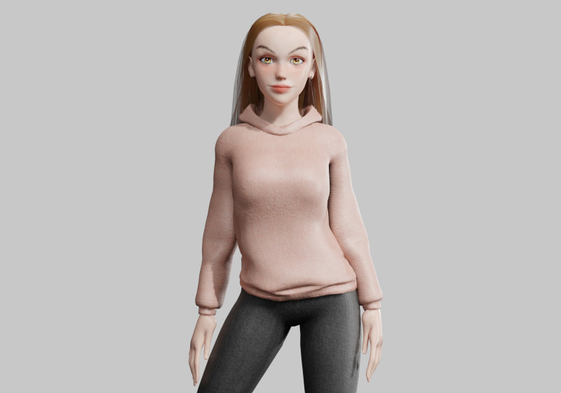 Classic cute Woman V30892 3D 모델 .c4d .max .obj .3ds .fbx .stl .blend
