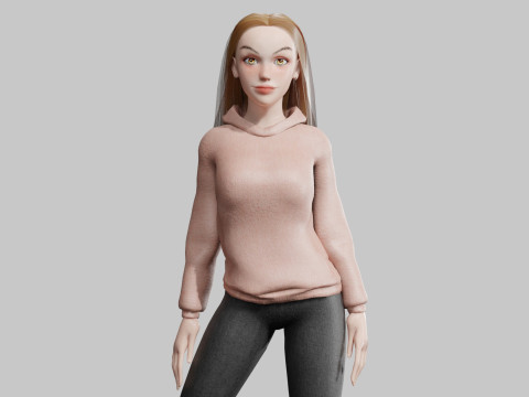 Classic cute Woman V30892 Modèle 3D