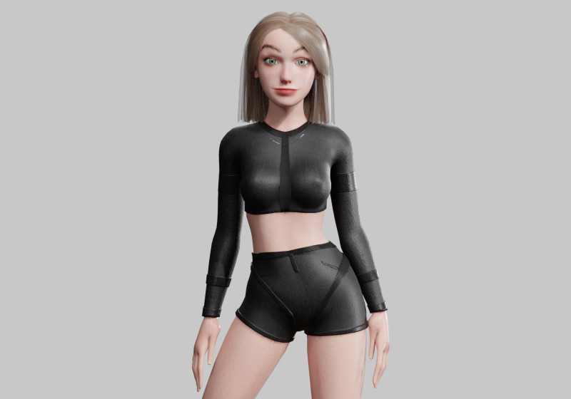 Cute Cartoon woman V33930 Modello 3D .c4d .max .obj .3ds .fbx .stl .blend
