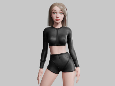 Cute Cartoon woman V33930 3D मॉडल