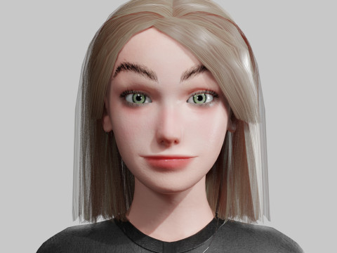 Cute Cartoon woman V33930 Modello 3D