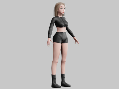 Cute Cartoon woman V33930 Modello 3D