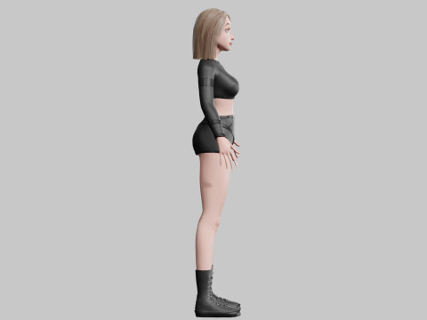 Cute Cartoon woman V33930 Modello 3D