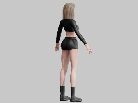 Cute Cartoon woman V33930 Modello 3D
