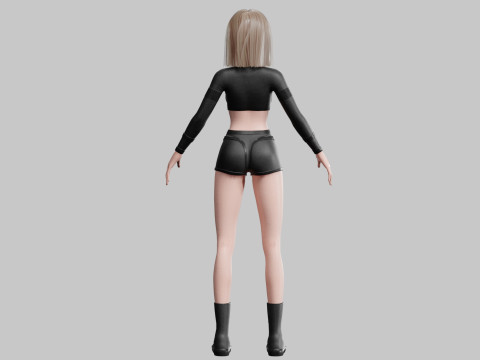 Cute Cartoon woman V33930 Modello 3D