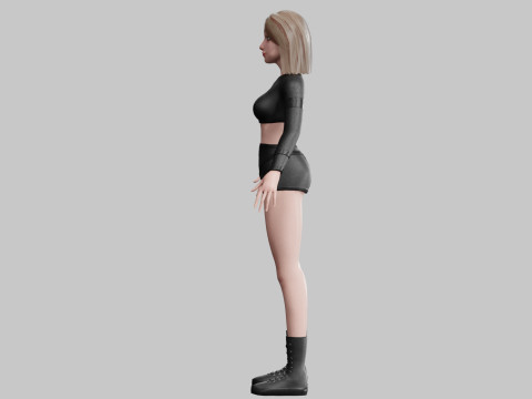 Cute Cartoon woman V33930 Modello 3D