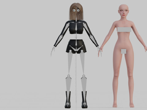 Cute Cartoon woman V33930 Modello 3D