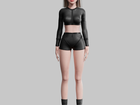 Cute Cartoon woman V33930 Modello 3D