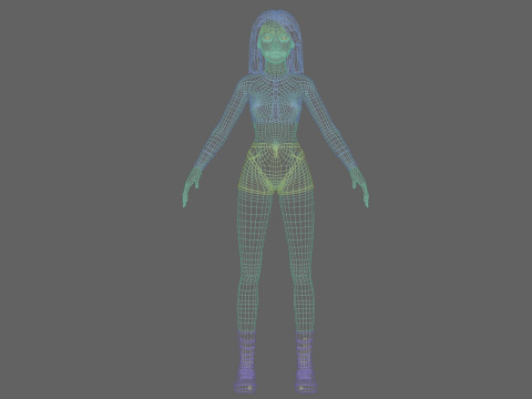 Cute Cartoon woman V33930 Modello 3D