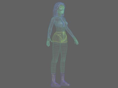 Cute Cartoon woman V33930 Modello 3D