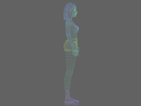 Cute Cartoon woman V33930 Modello 3D