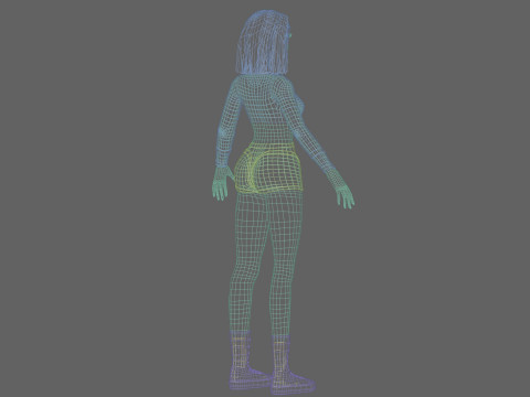 Cute Cartoon woman V33930 Modello 3D