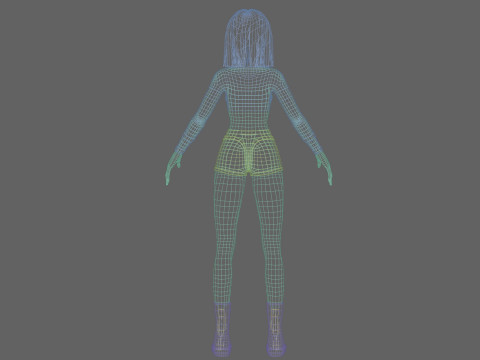 Cute Cartoon woman V33930 Modello 3D
