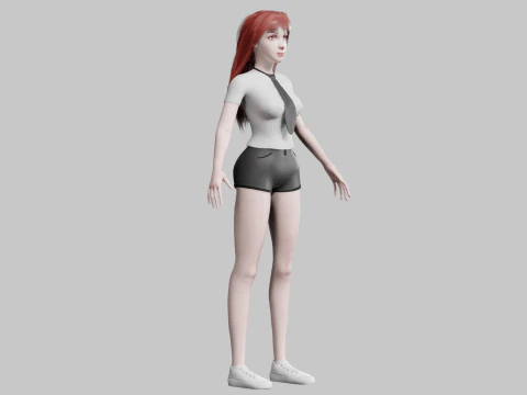 Cute classic Woman V33730 3D Model