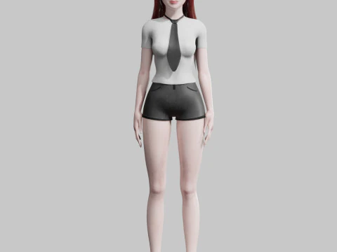 Cute classic Woman V33730 3D Model