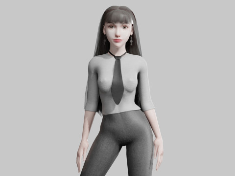 Cute cool woman V34009 Modelo 3D
