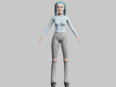Cute Standard Woman V25277 3D Model