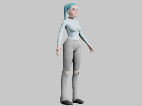 Cute Standard Woman V25277 3D Model