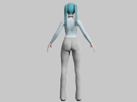 Cute Standard Woman V25277 3D Model