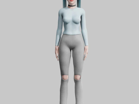 Cute Standard Woman V25277 3D Model