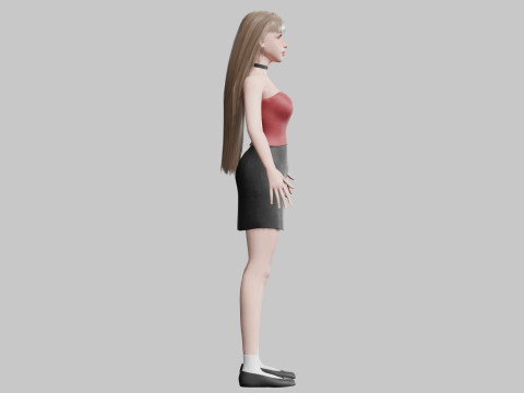 Cute stylized woman V30296 3D Model