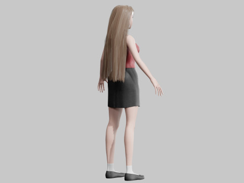 Cute stylized woman V30296 3D Model
