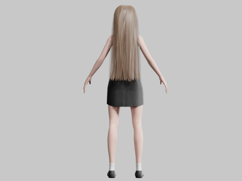 Cute stylized woman V30296 3D Model