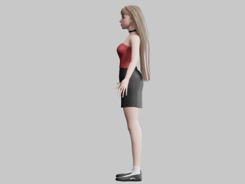 Cute stylized woman V30296 3D Model