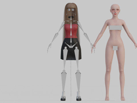 Cute stylized woman V30296 3D Model