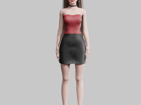 Cute stylized woman V30296 3D Model