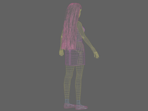 Cute stylized woman V30296 3D Model