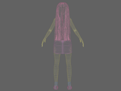 Cute stylized woman V30296 3D Model