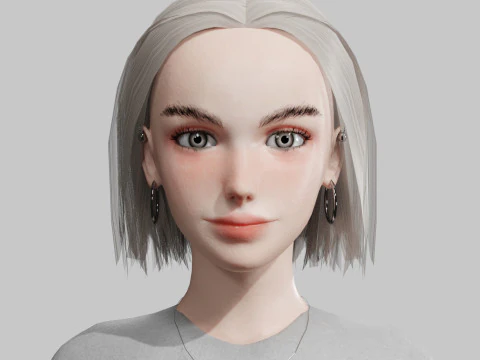 Cute Young Woman V28924 3D Model