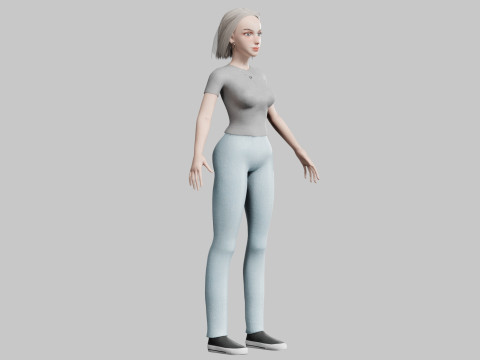 Симпатичная молодая женщина V28924 3D Модель