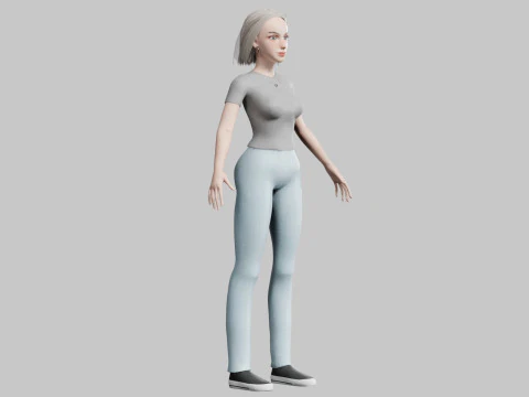 Cute Young Woman V28924 3D Model