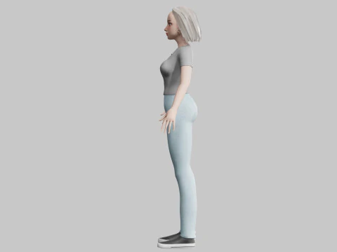 Cute Young Woman V28924 3D Model