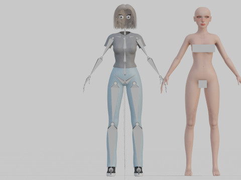 Симпатичная молодая женщина V28924 3D Модель