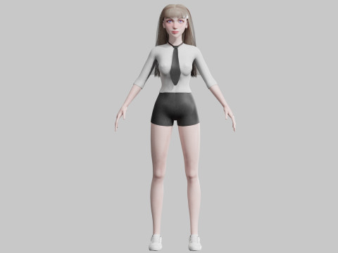 Pretty Basic Woman V31181 Modello 3D