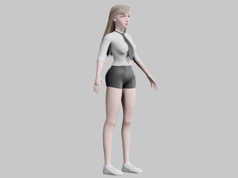 Pretty Basic Woman V31181 Modello 3D