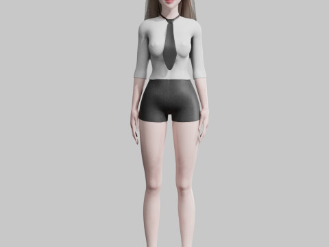 Pretty Basic Woman V31181 Modello 3D