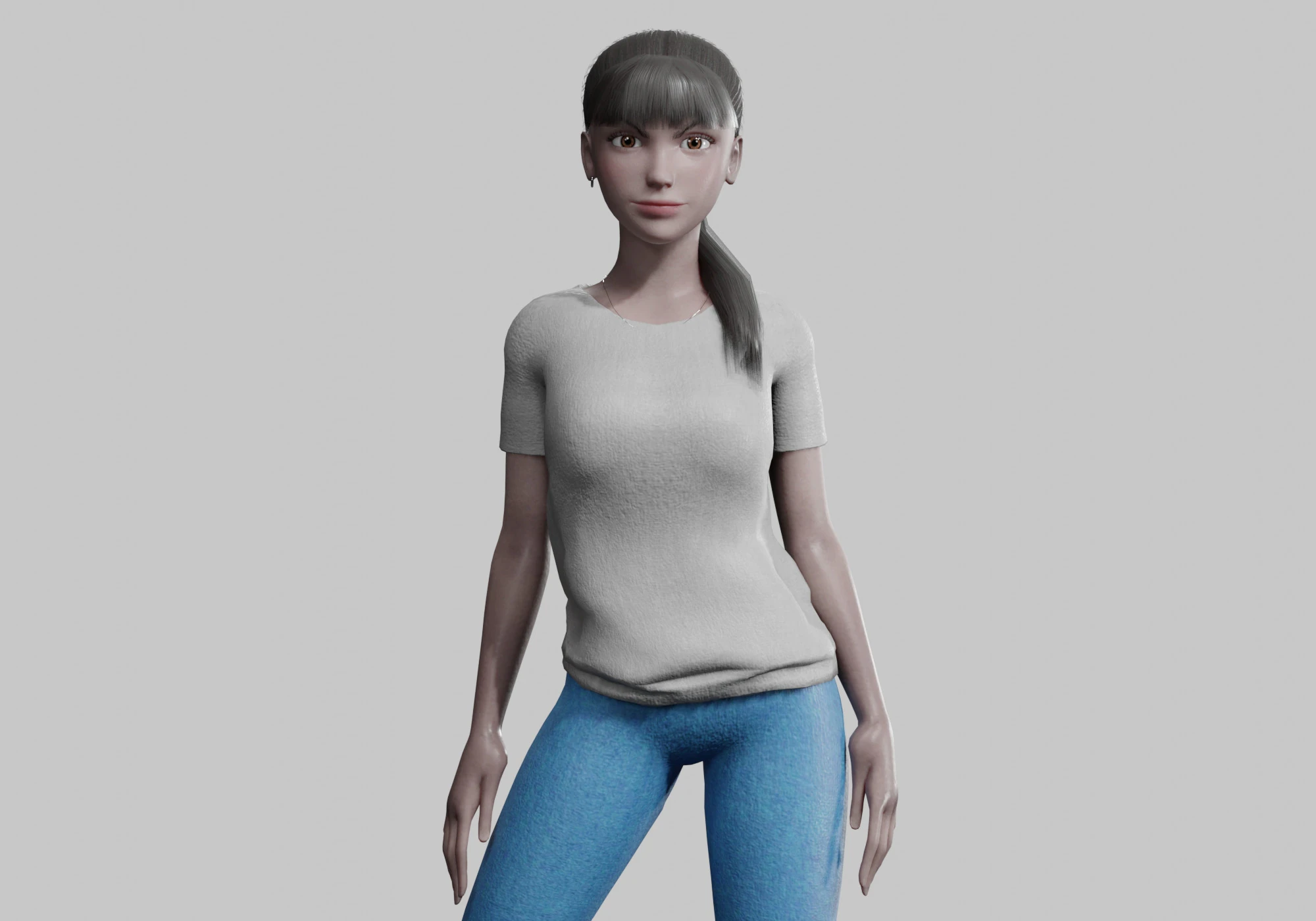 Pretty black woman V22700 3D Model .c4d .max .obj .3ds .fbx .stl .blend