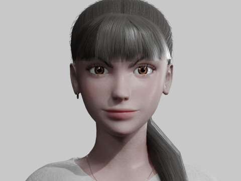 Pretty black woman V22700 3D Model
