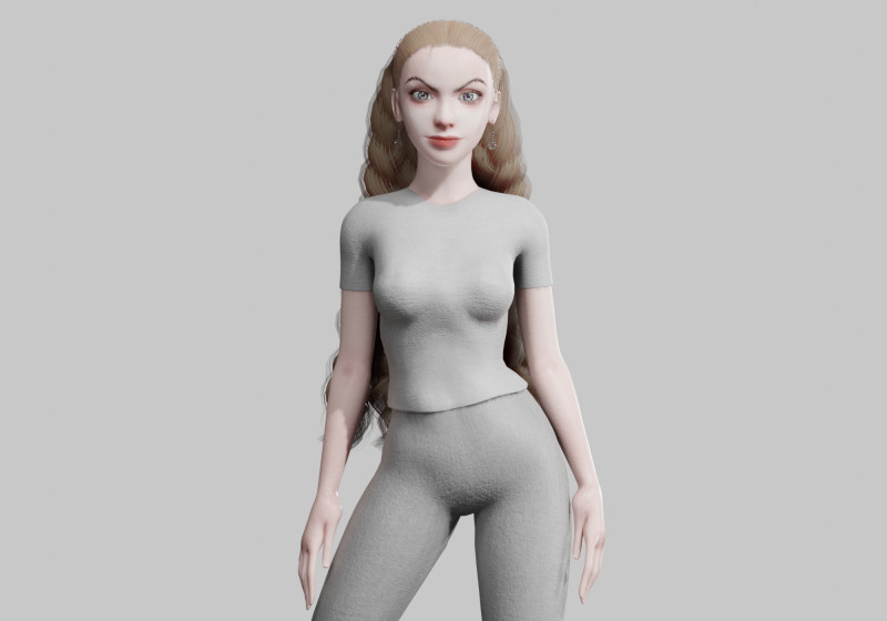 Pretty Cartoon woman V32171 Model 3D .c4d .max .obj .3ds .fbx .stl .blend