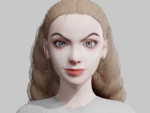 Pretty Cartoon woman V32171 3D Model
