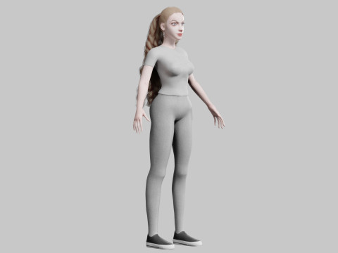 Pretty Cartoon woman V32171 Model 3D